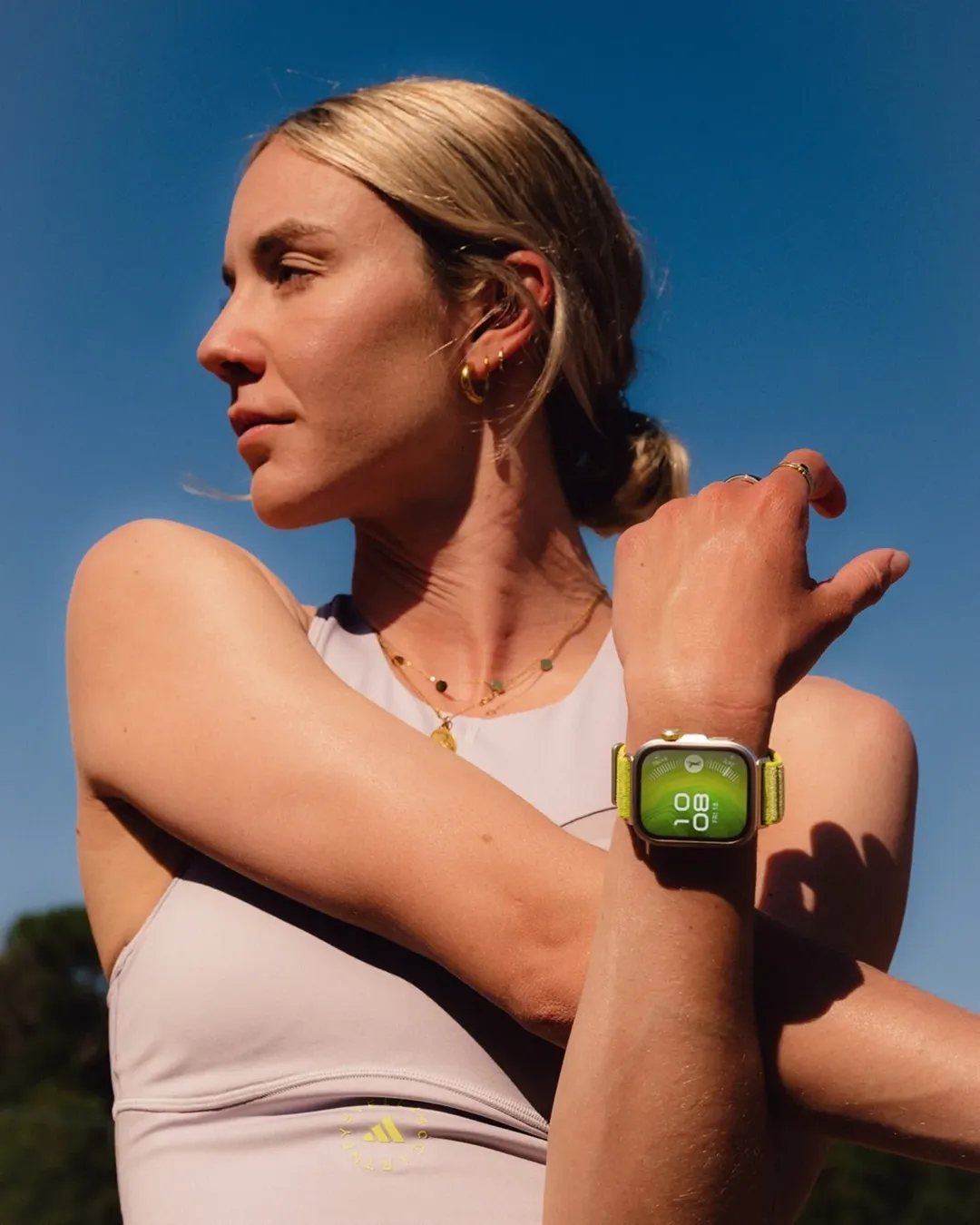 Cassandre Beaugrand in a Huawei campaign image.