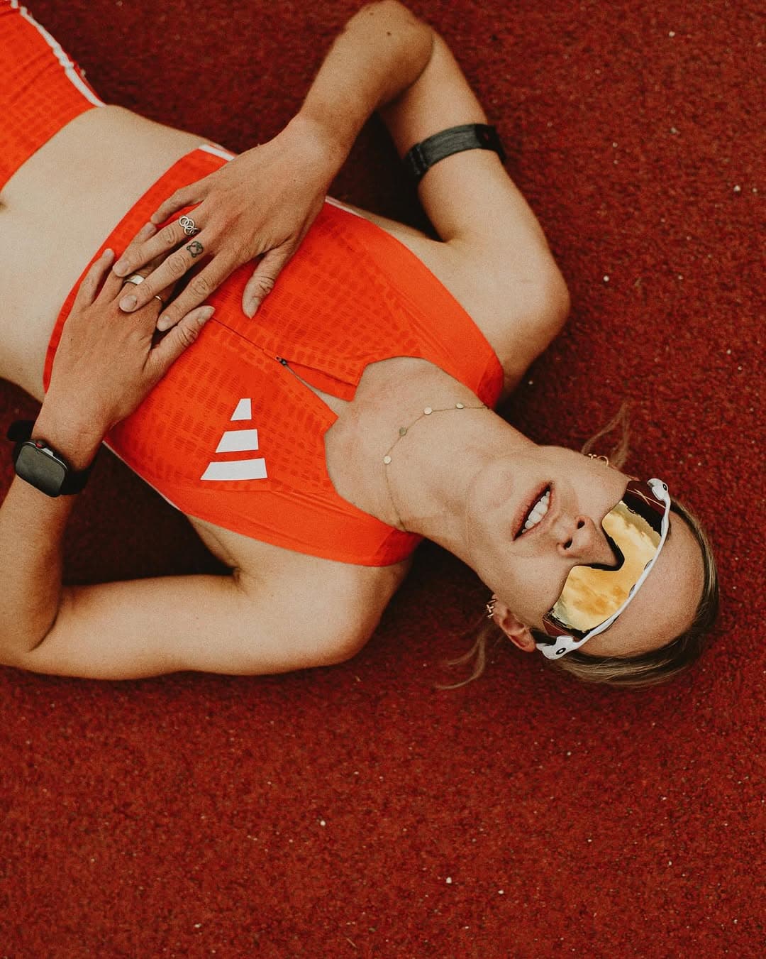 Cassandre Beaugrand training on the track.